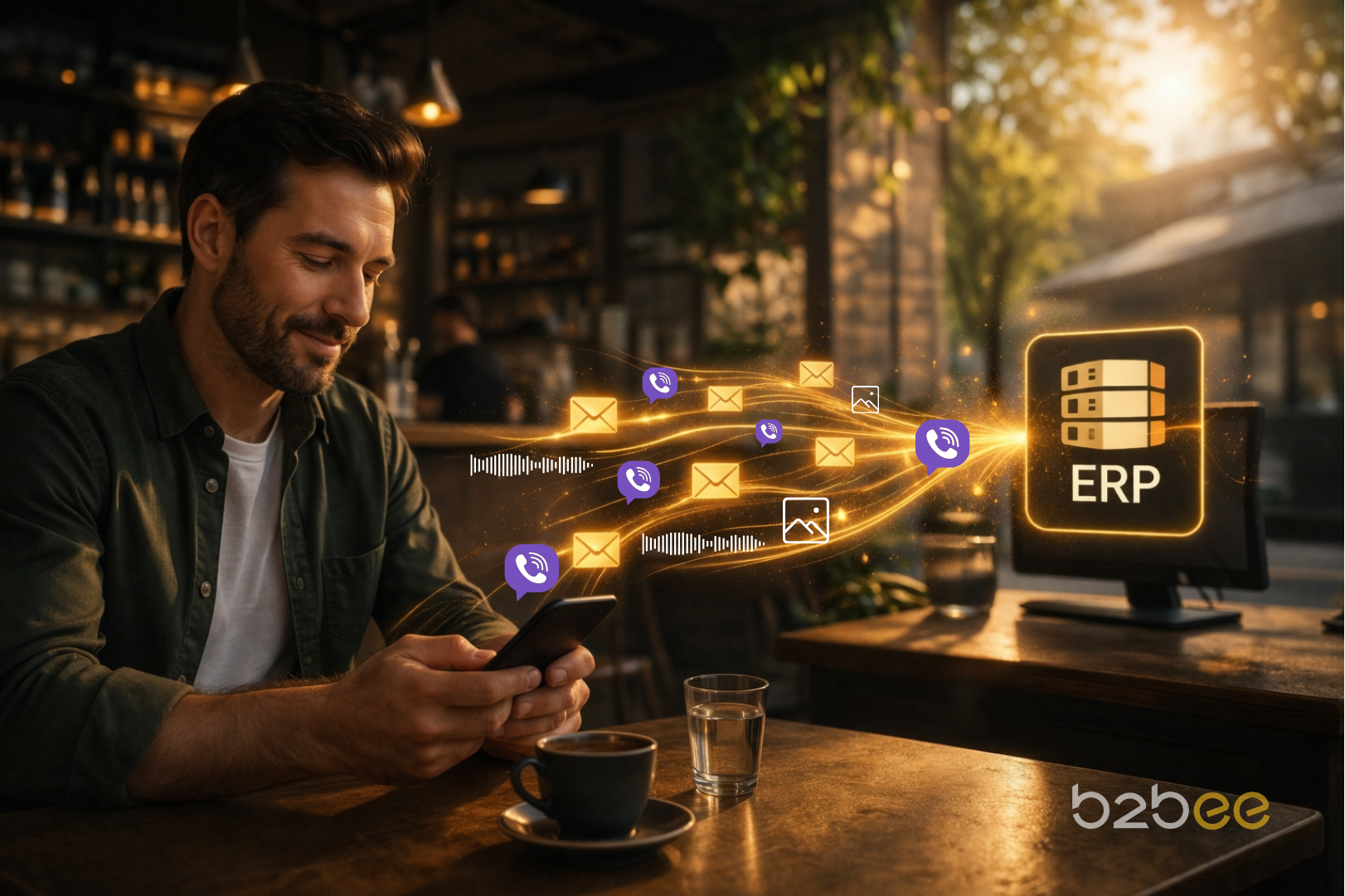 Kunde gibt B2B-Bestellung per Viber auf, Bestellung wird automatisch in ERP synchronisiert